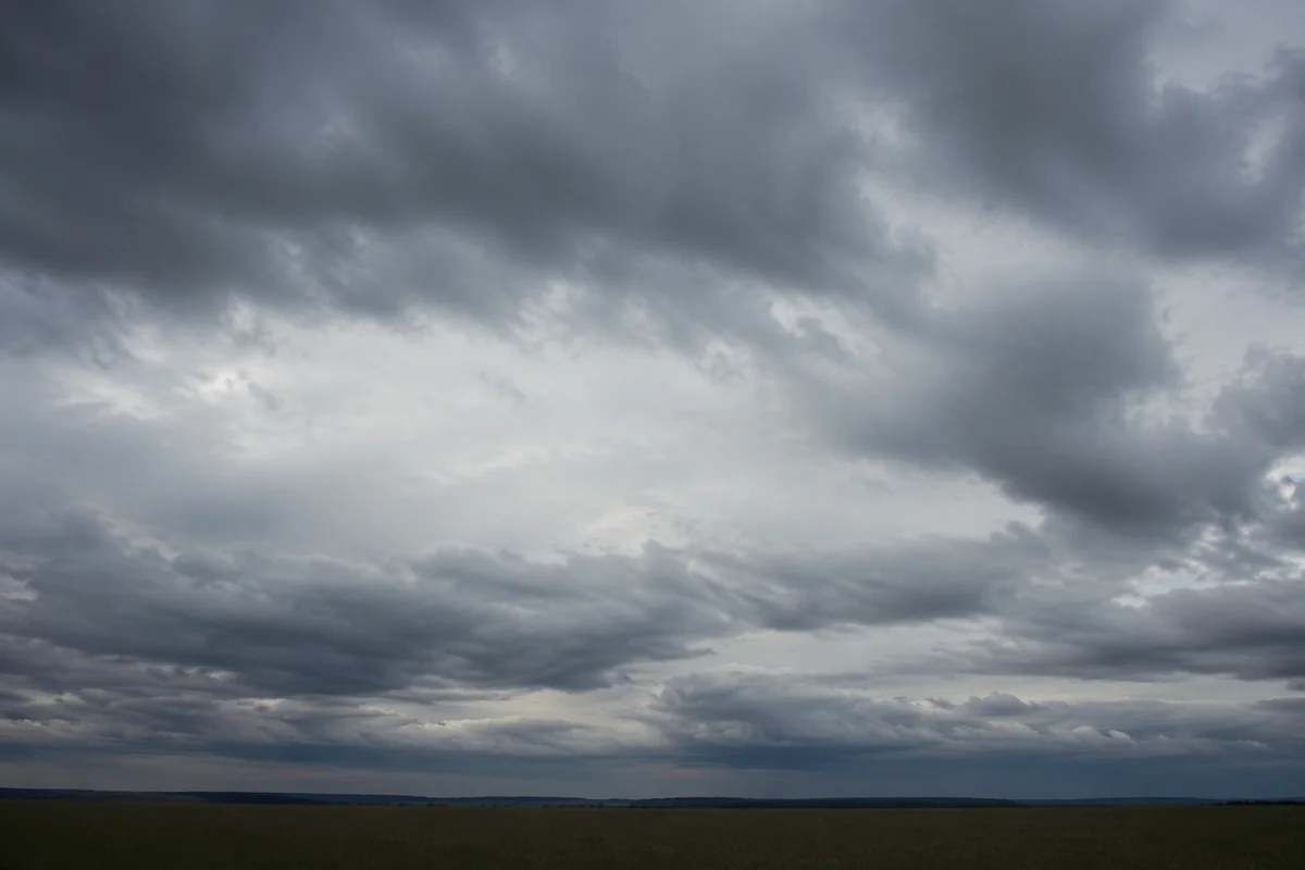 Moody Overcast Sky Background with Grey Clouds