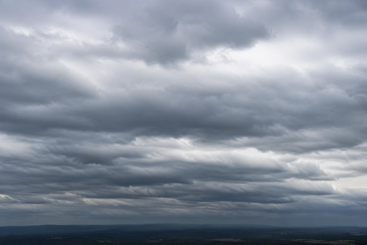 Moody Overcast Sky Background with Low Horizon