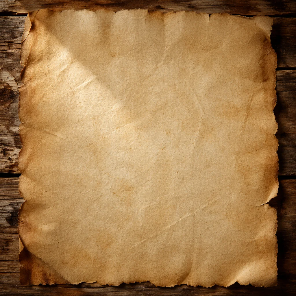 Vintage Parchment Paper on Wooden Table