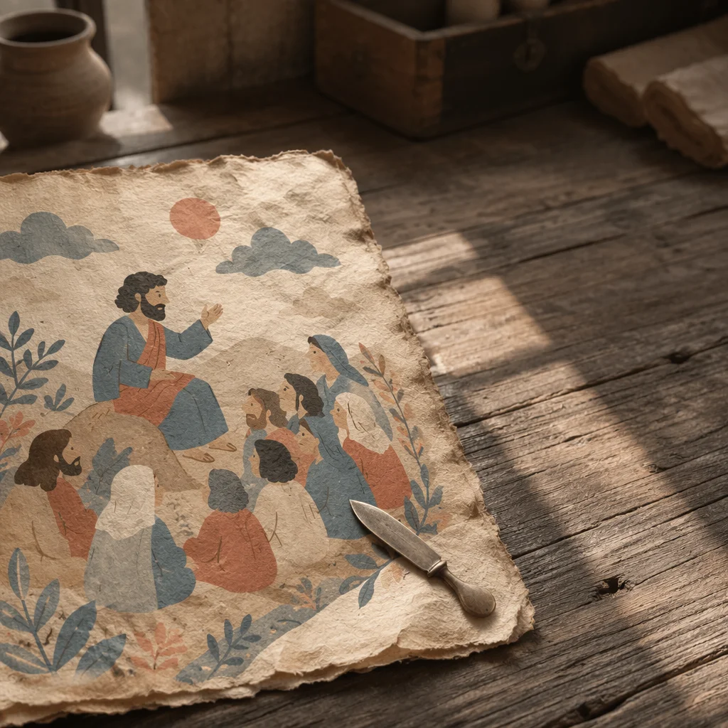 Aged Parchment with Soft Cross Shadow