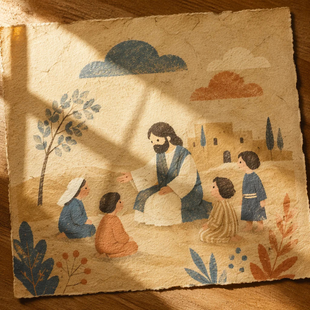 Warm Parchment Background with Cross Shadow