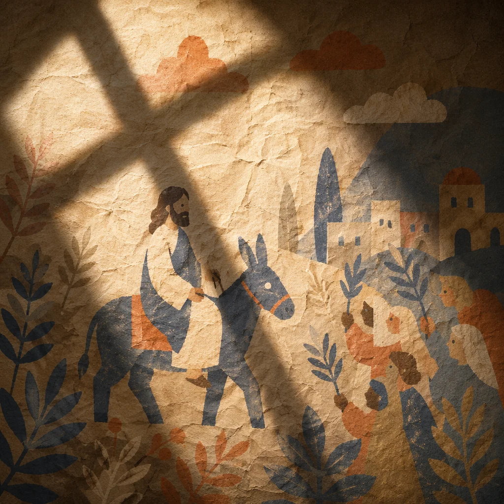Aged Parchment with Soft Cross Shadow