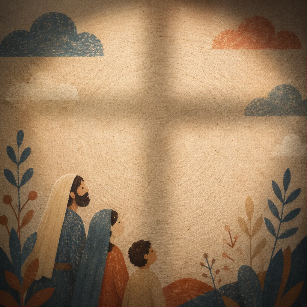 Aged Parchment Cross Shadow Background