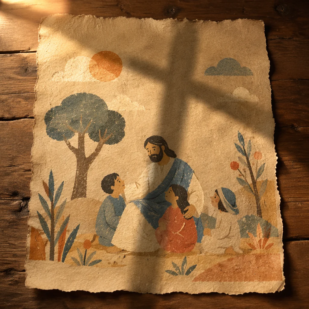 Aged Parchment with Soft Cross Shadow