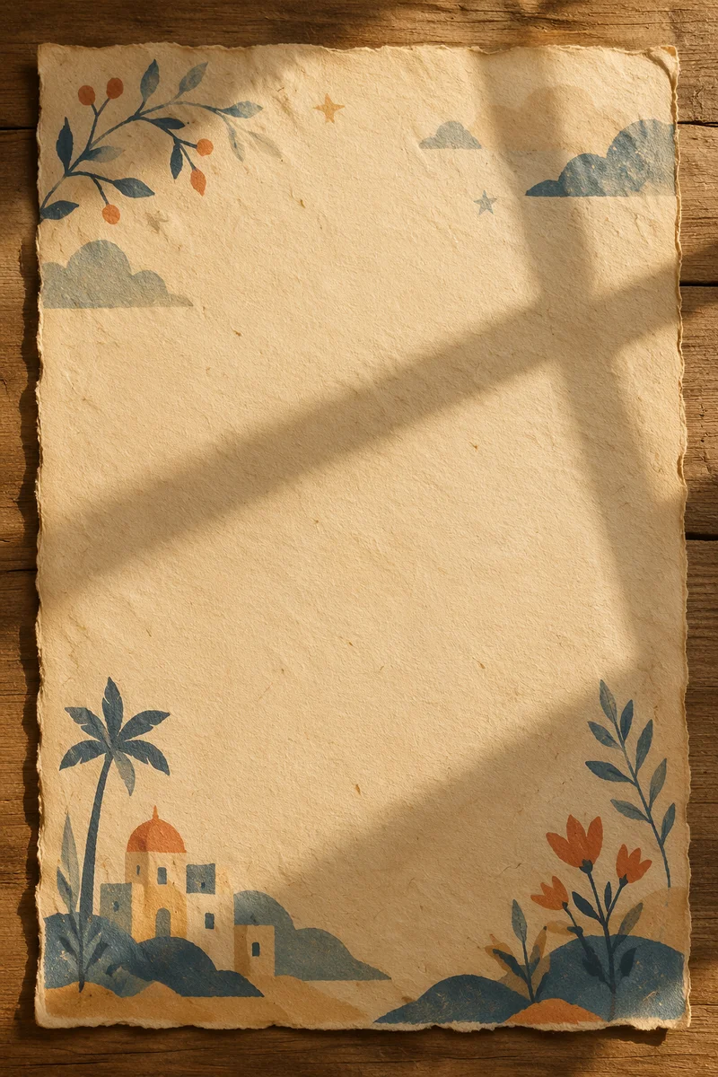 Aged Parchment Background with Soft Cross Shadow