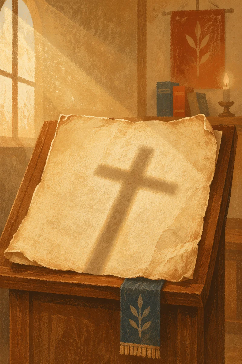 Parchment Texture with Chapel Cross Shadow