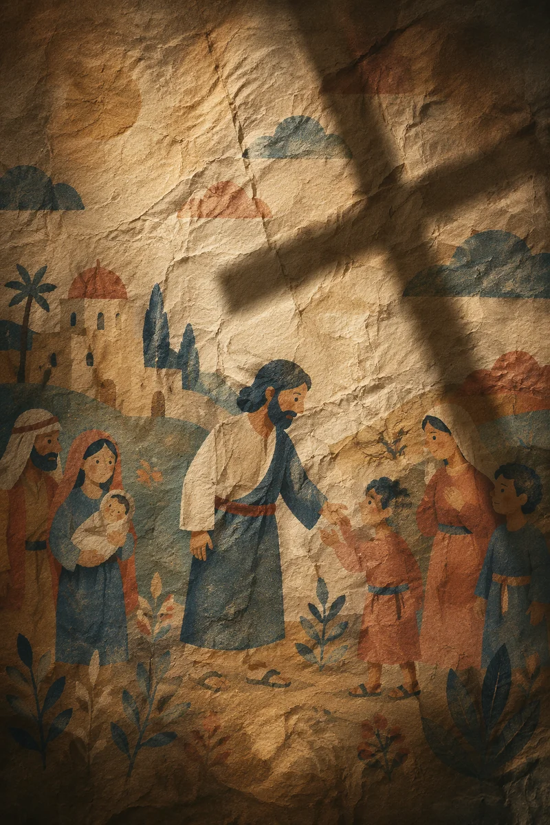 Aged Parchment With Diagonal Cross Shadow
