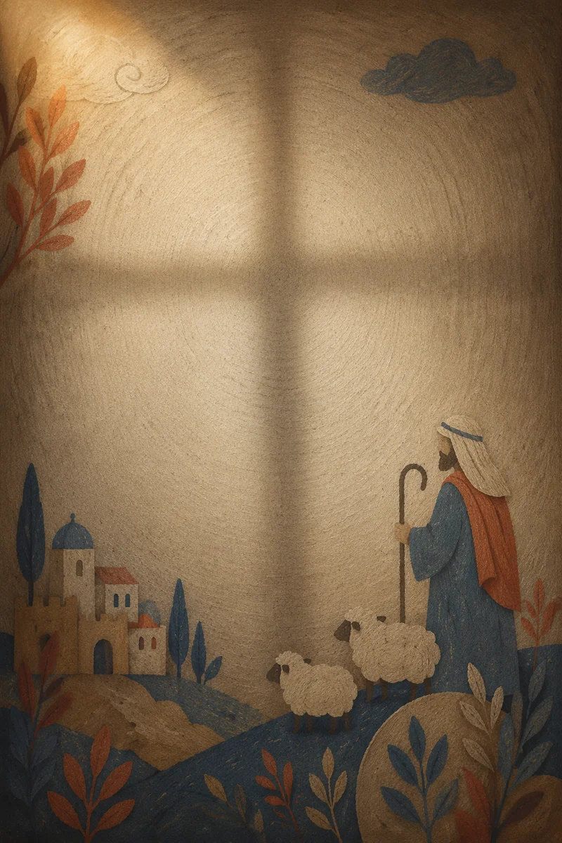 Aged Parchment Cross Shadow Background