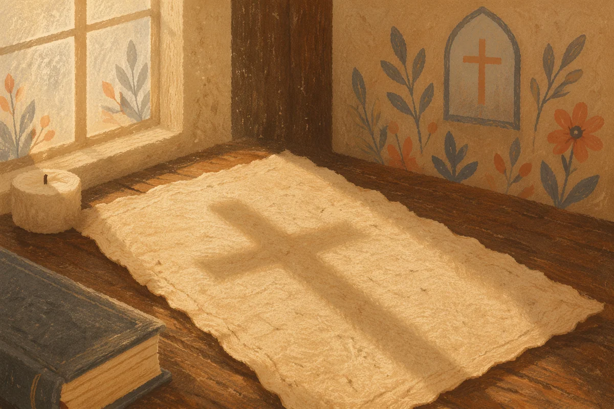 Parchment Paper with Cross Shadow