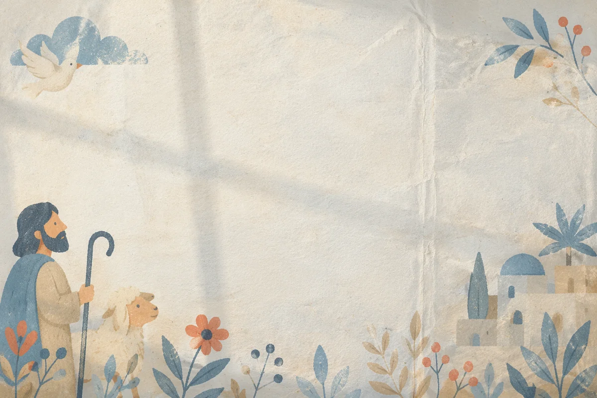 Aged Parchment Background with Cross Shadow
