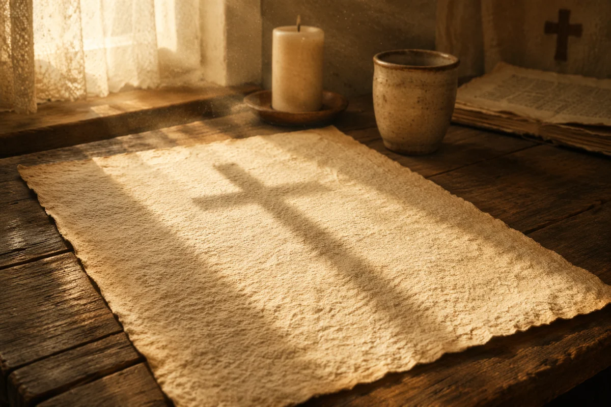 Parchment Paper with Gentle Cross Shadow