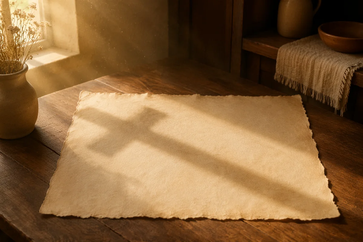 Parchment Paper With Soft Cross Shadow
