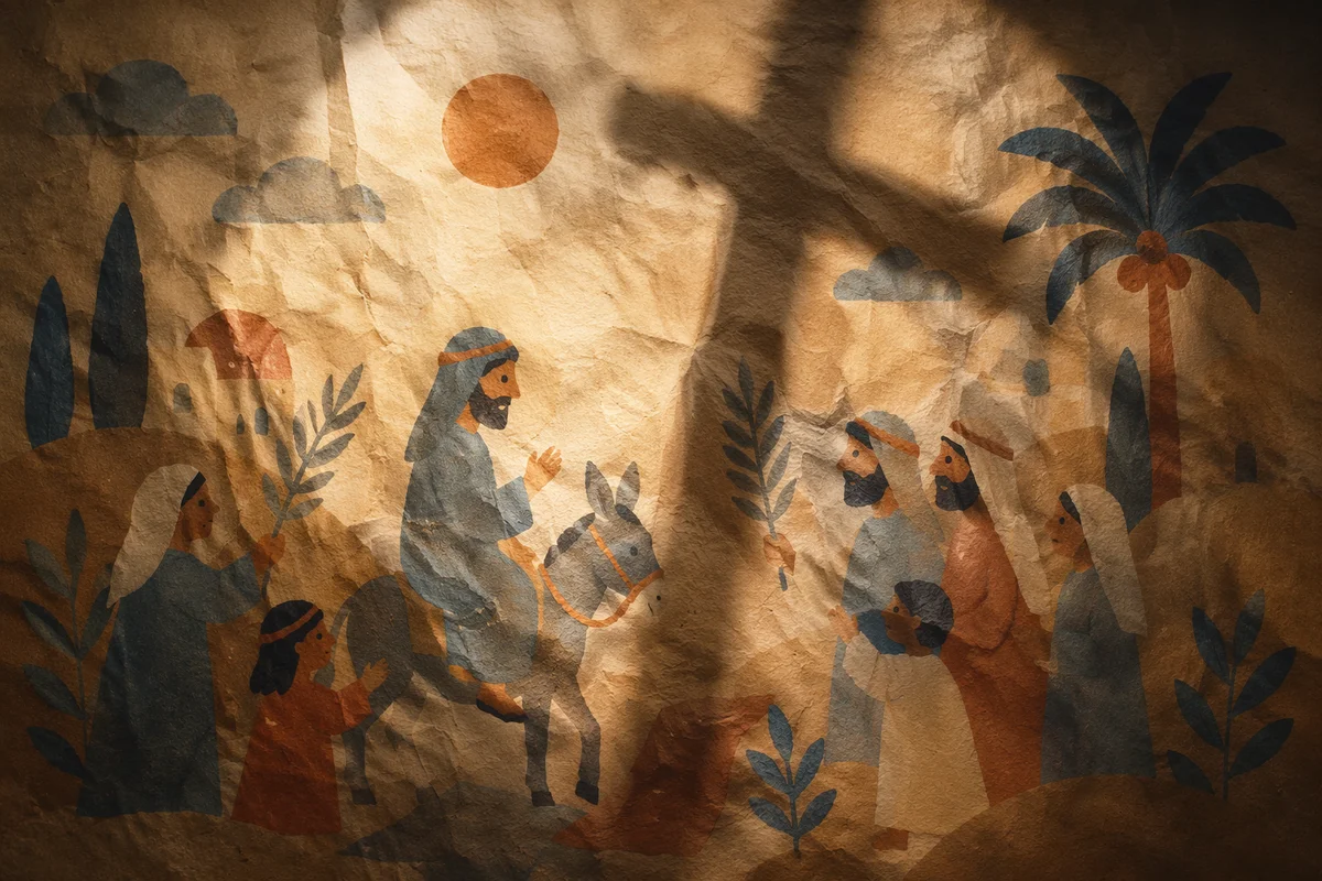 Aged Parchment With Cross Shadow