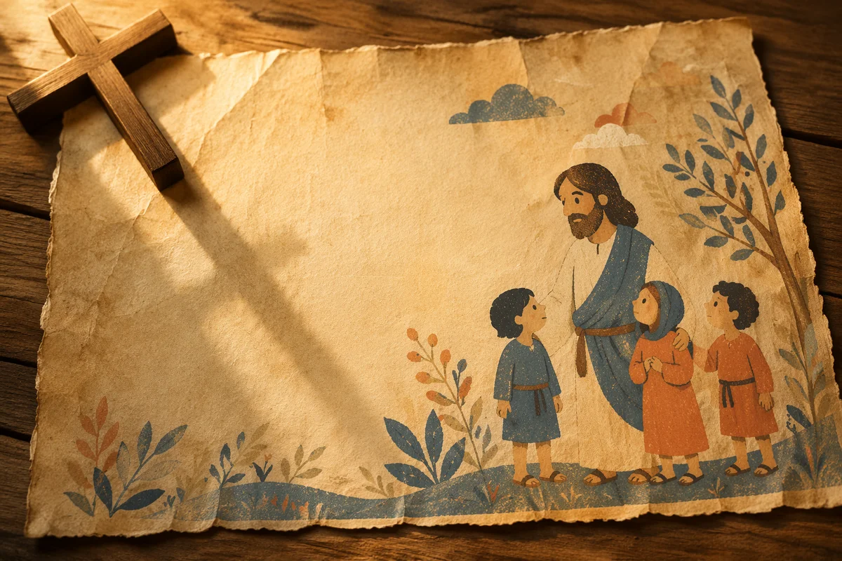 Aged Parchment with Cross Shadow