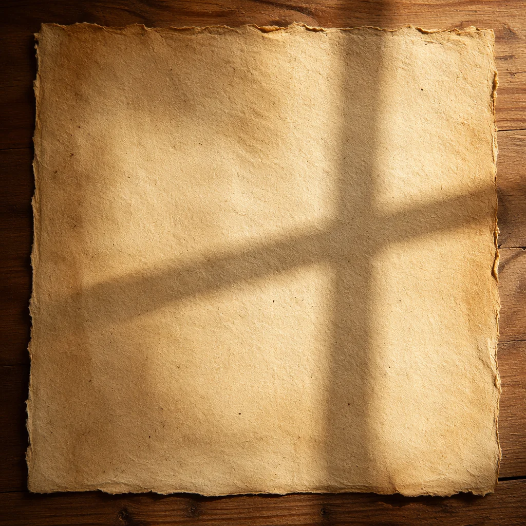 Aged Parchment Background with Soft Cross Shadow