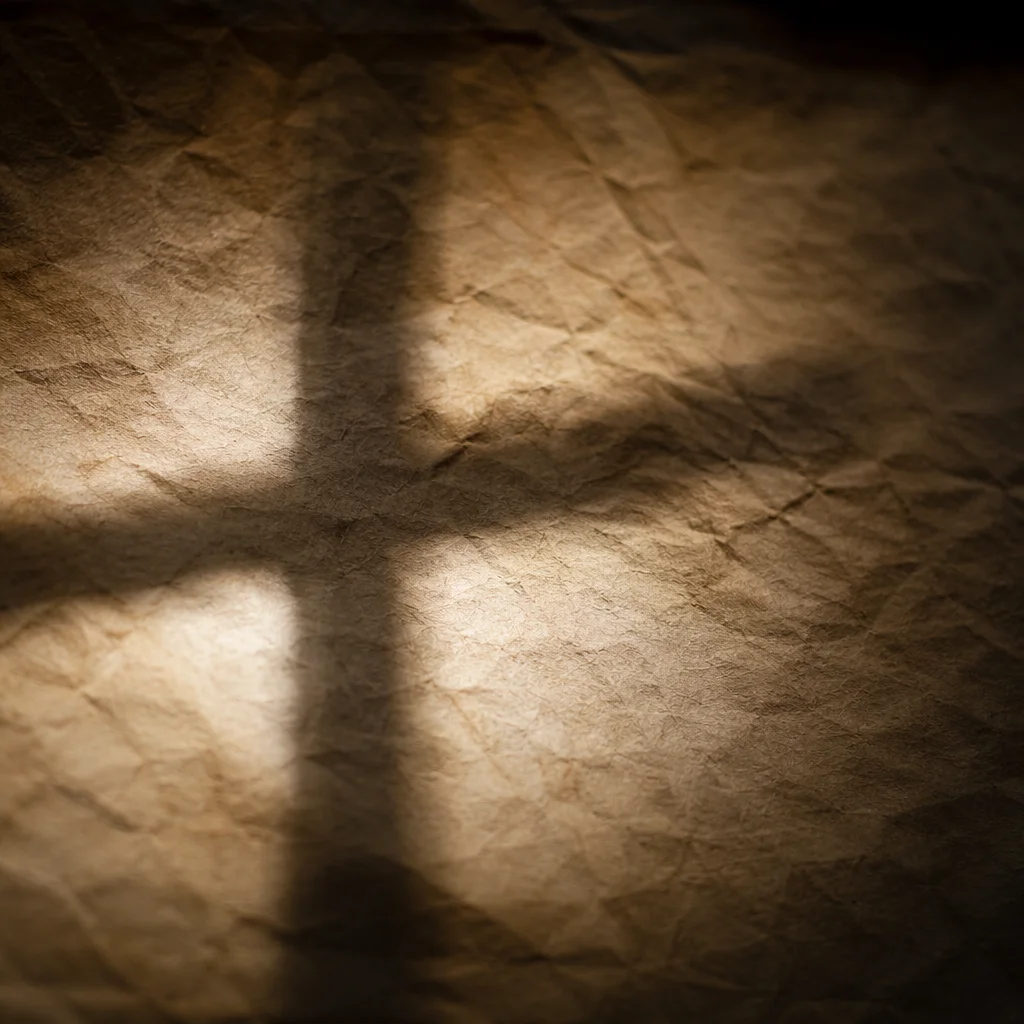 Aged Parchment with Cross Shadow