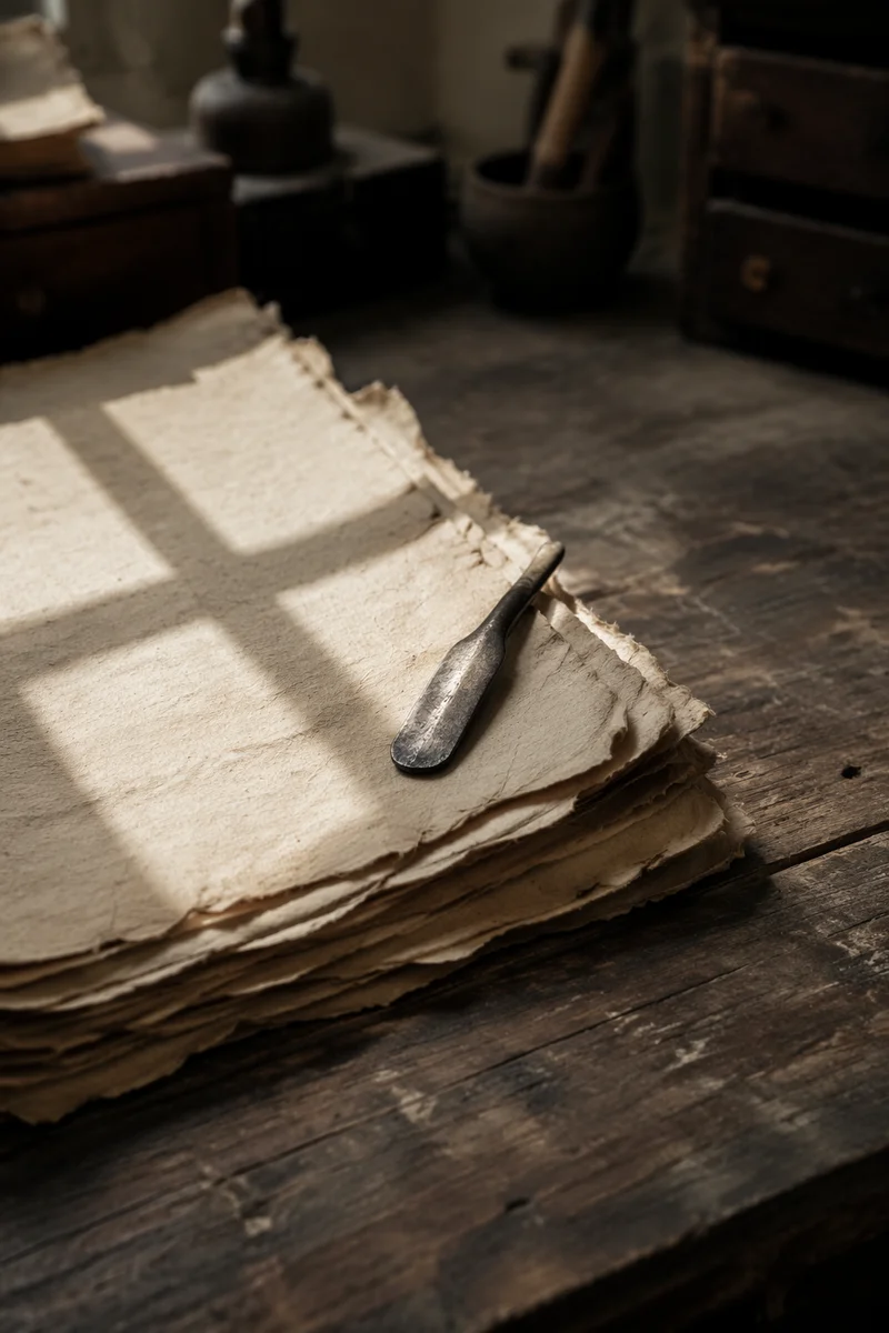Aged Parchment with Soft Cross Shadow