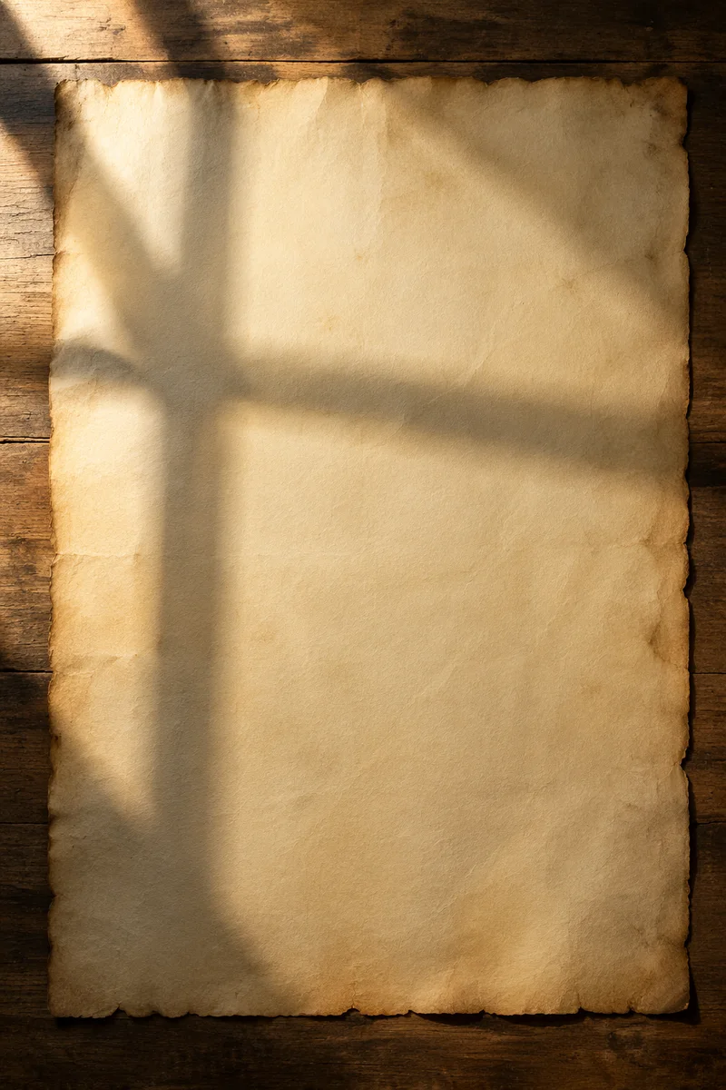 Aged Parchment With Cross Shadow