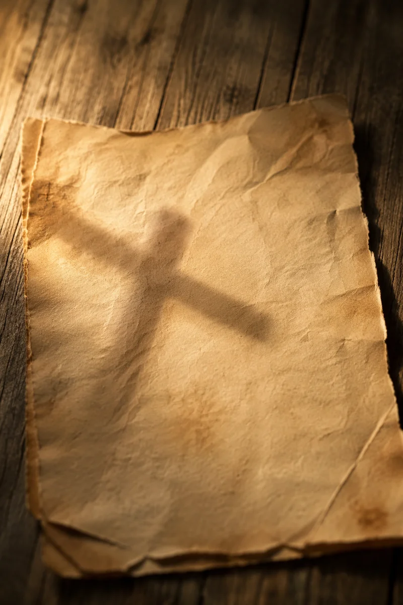 Aged Parchment with Diagonal Cross Shadow