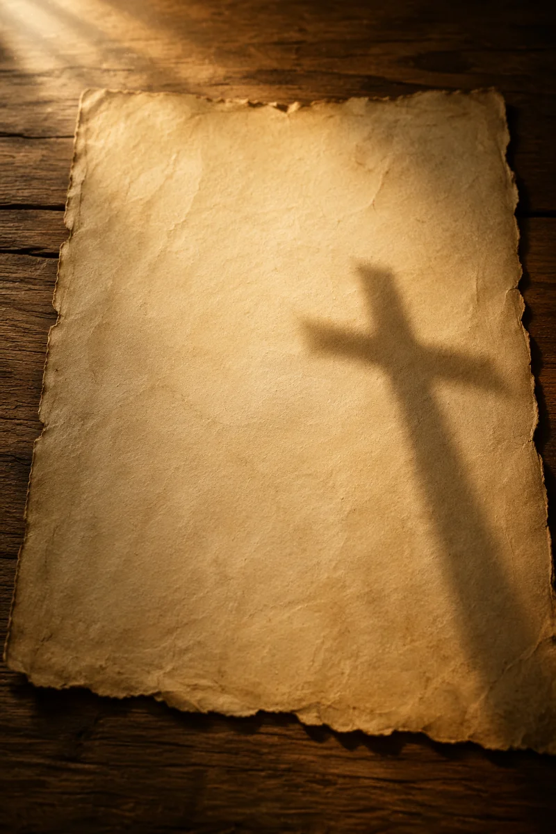 Aged Parchment with Cross Shadow