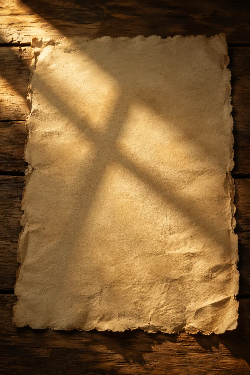 Aged Parchment With Soft Cross Shadow
