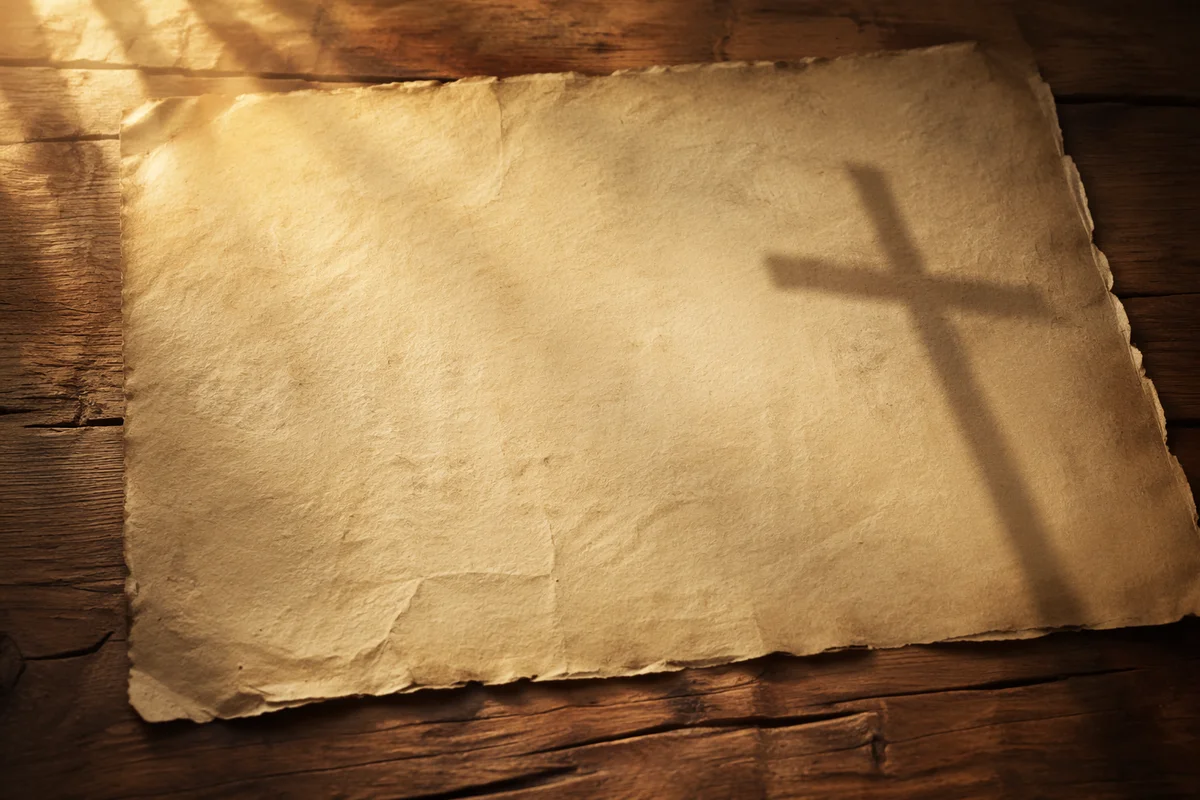 Aged Parchment With Soft Cross Shadow