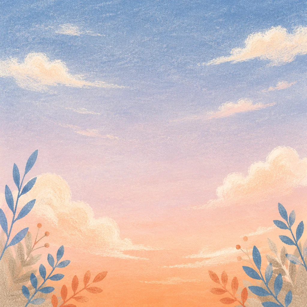 Peaceful Pastel Golden Hour Sky Background