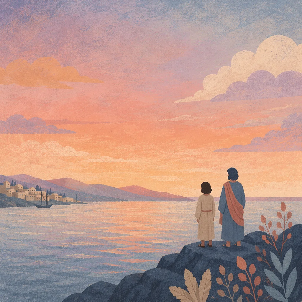 Peaceful Pastel Coastal Dusk Background