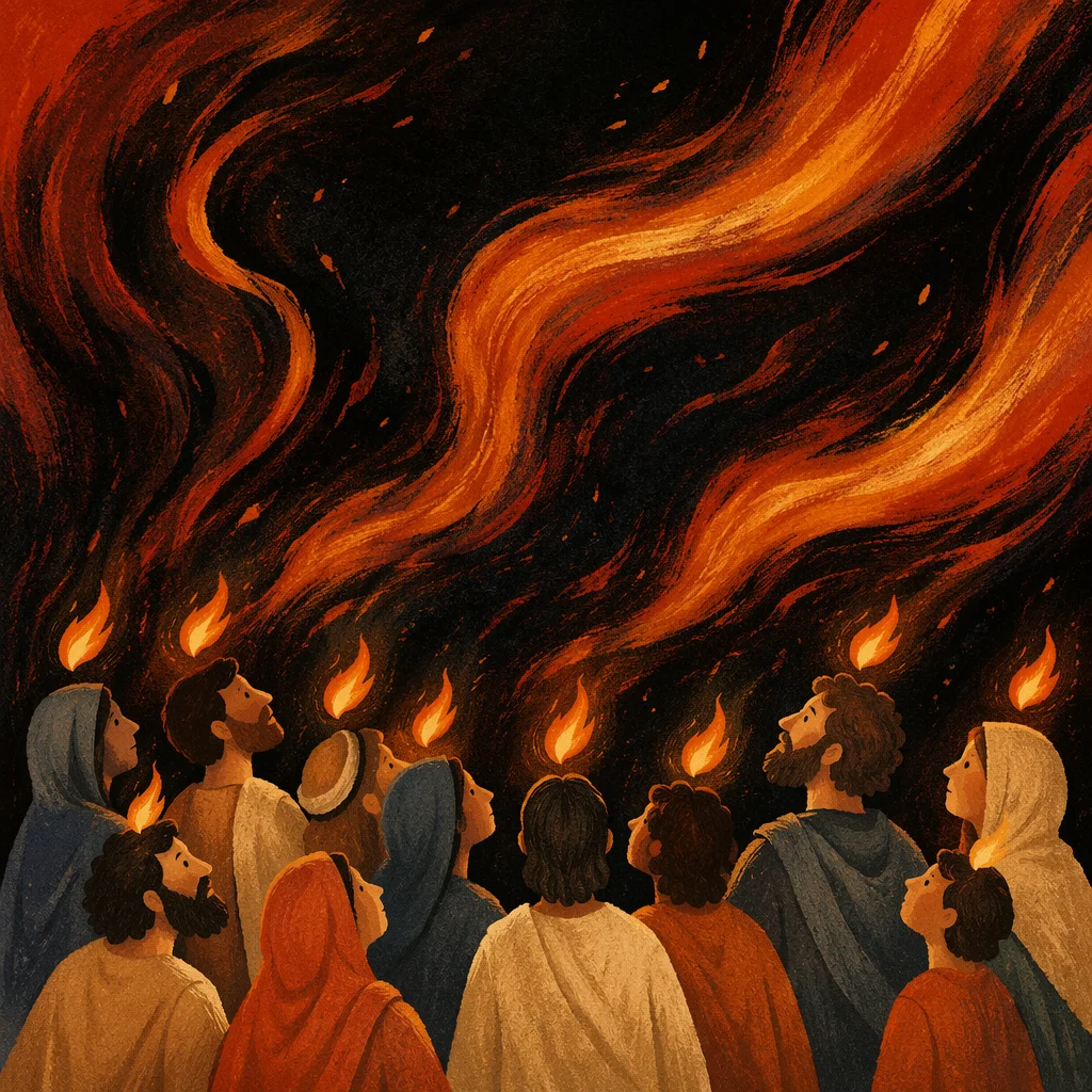 Flowing Red Orange Flames on Black