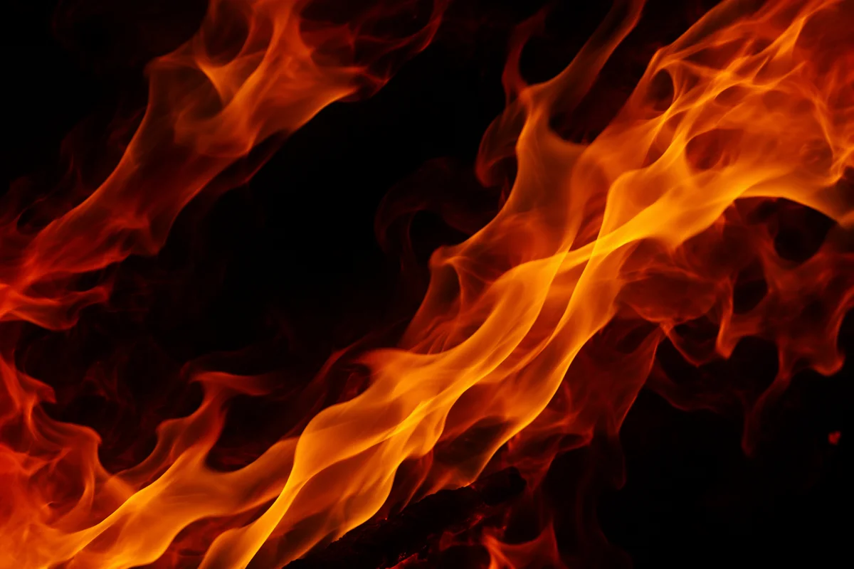 Flowing Red Orange Flames on Black
