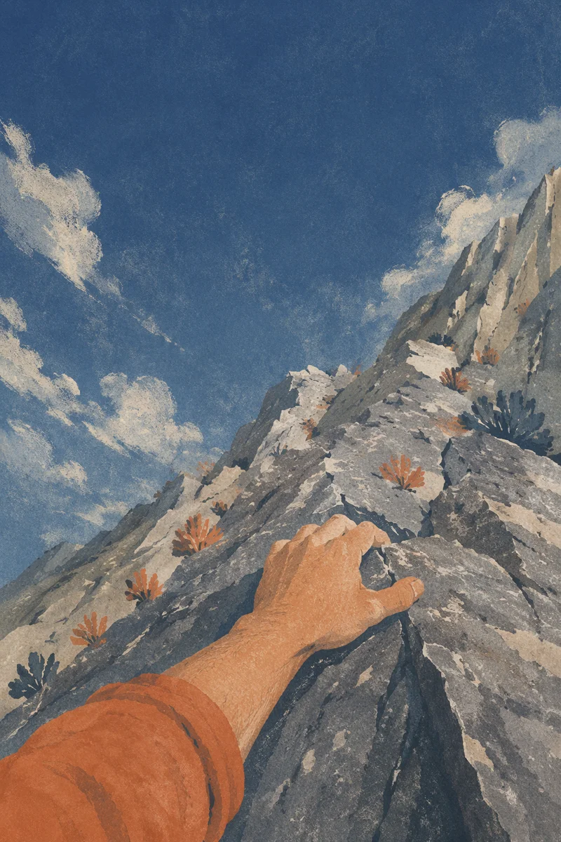 Climbing Strength Mountain Background for Philippians 4 13