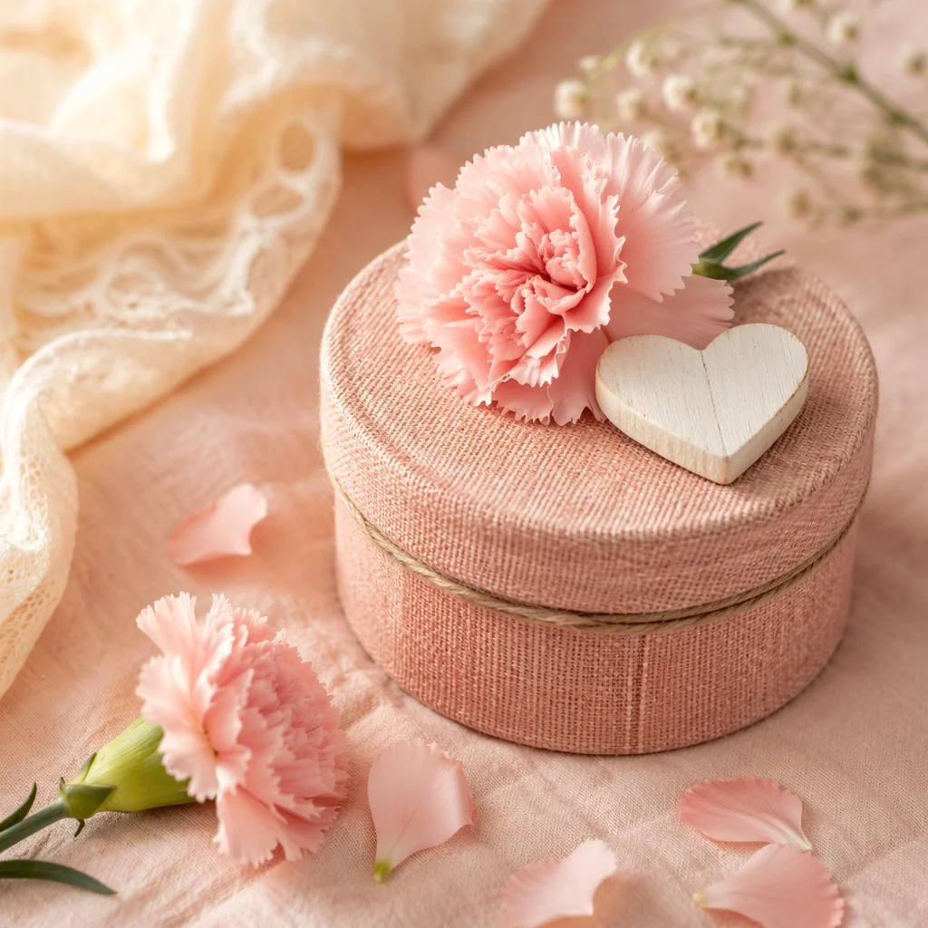 Soft Pink Keepsake Box with Floral Heart