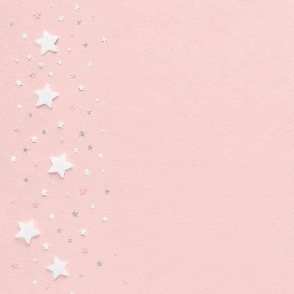 Soft Pink Pastel Star Confetti Background