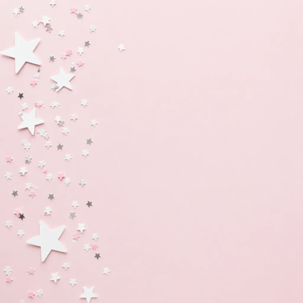 Soft Pastel Pink Star Confetti Background