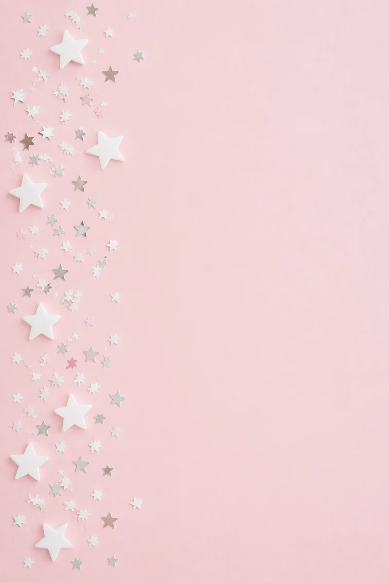 Soft Pink Star Confetti Background
