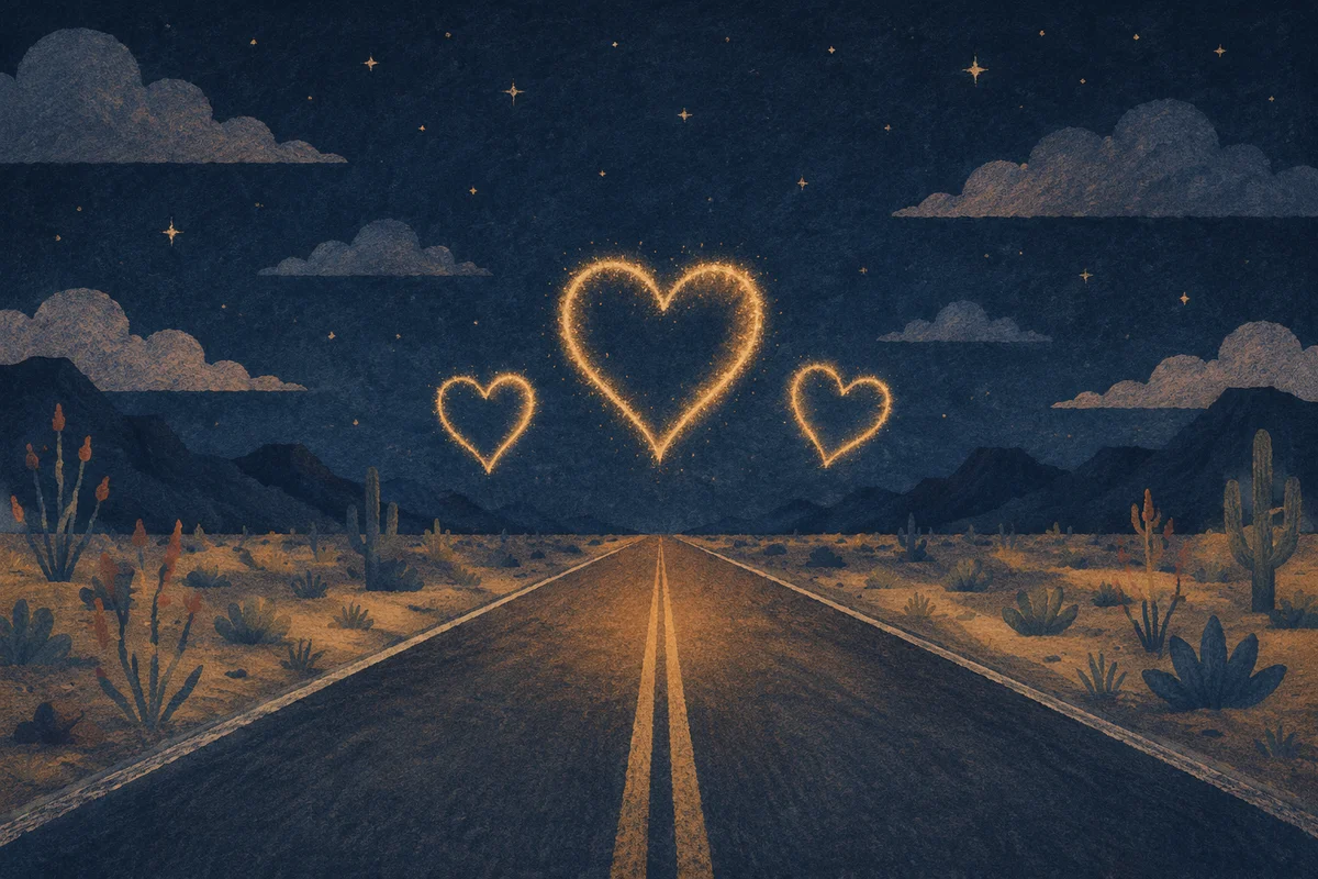 Trusting Heart on Desert Night Road