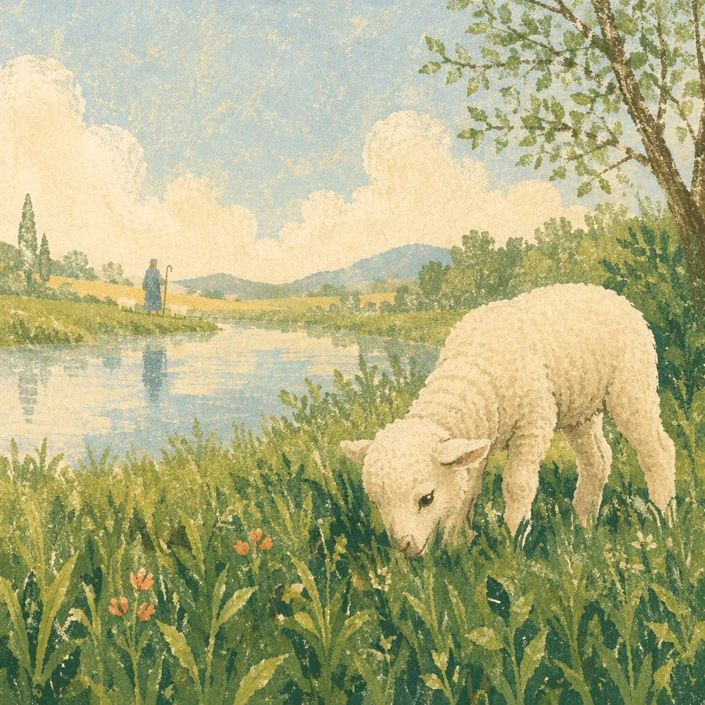 Psalm 23 Lamb in Green Pastures