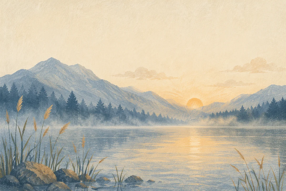 Misty Mountain Lake at Dawn