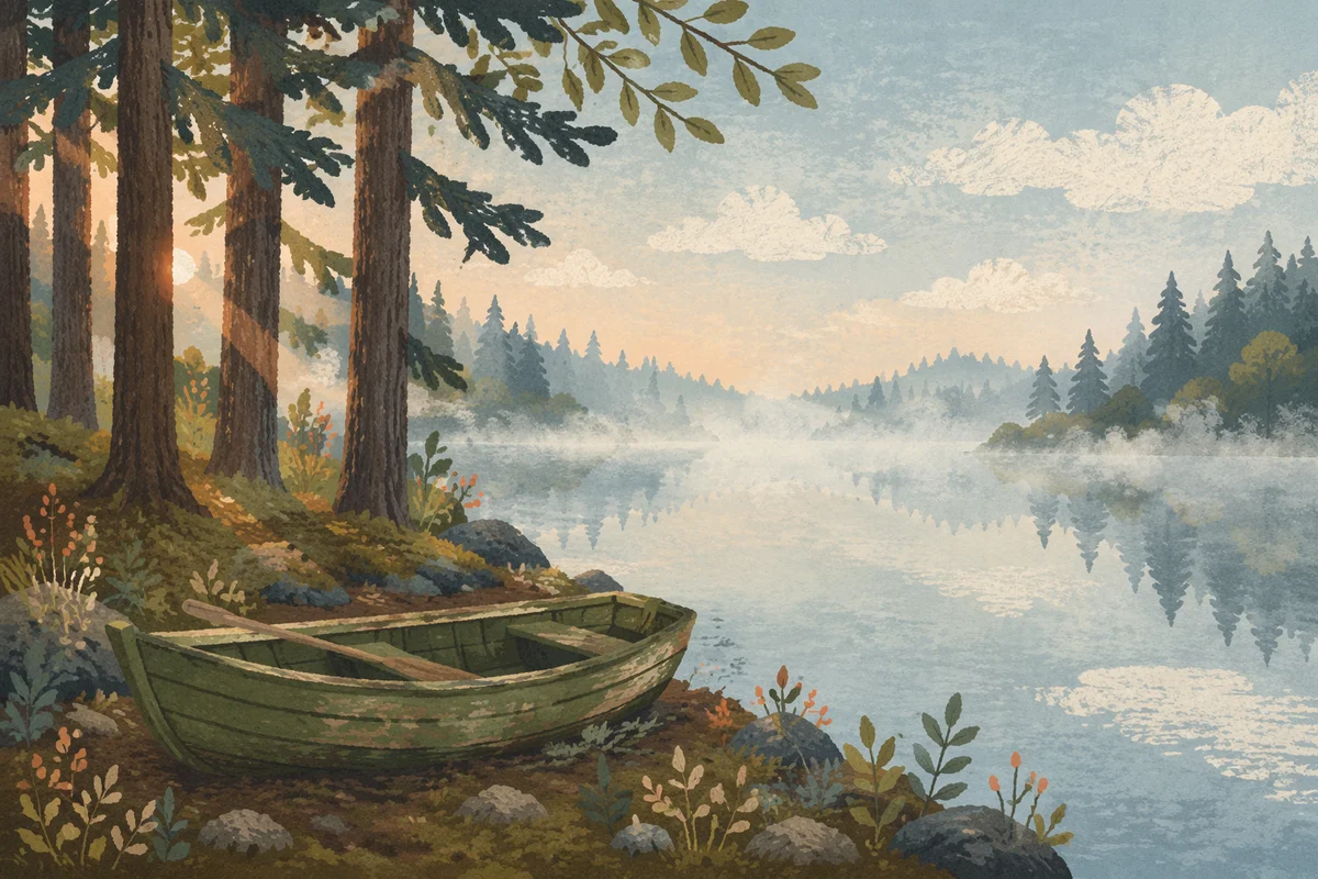 Be Still Forest Lakeshore Dawn Background
