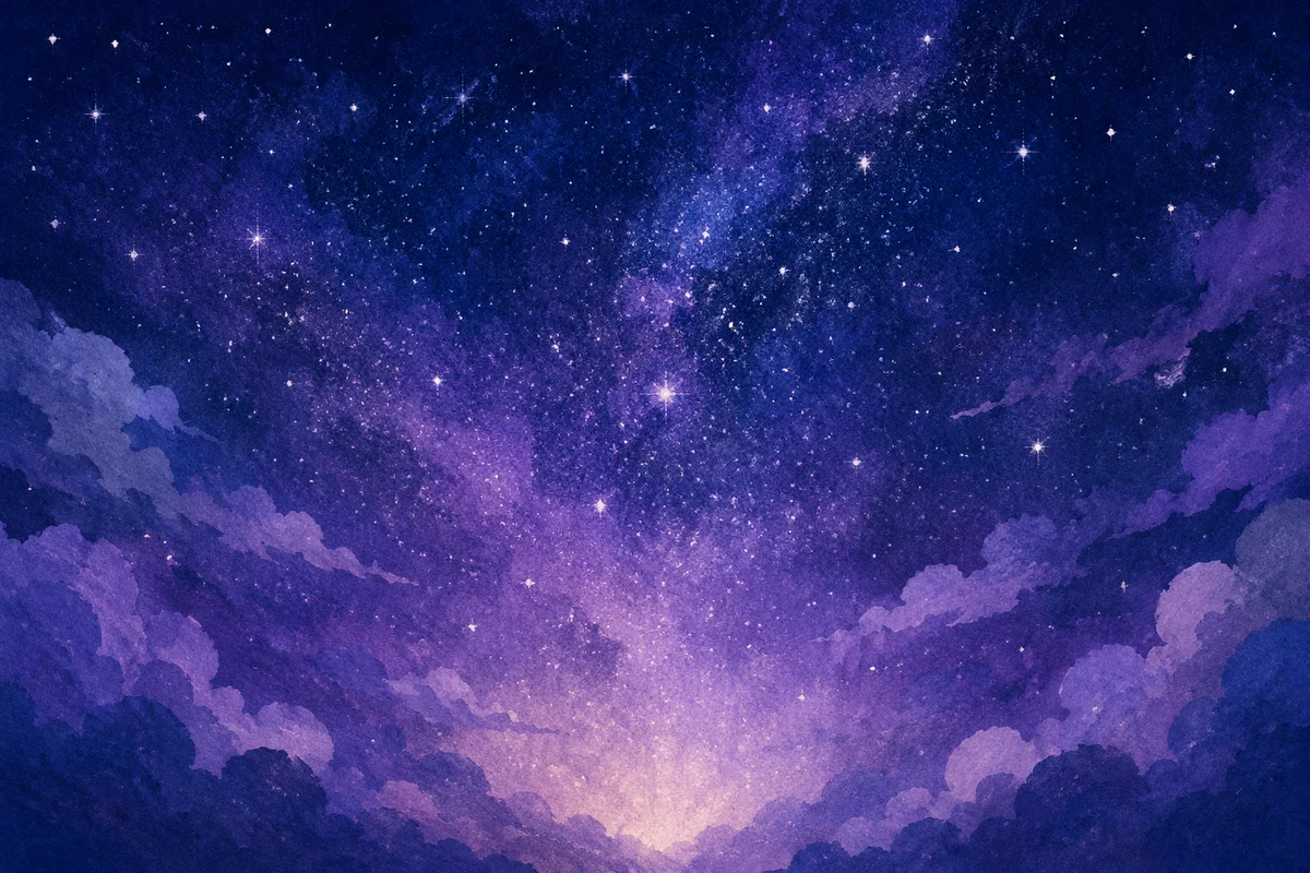 Purple Blue Galaxy Night Sky