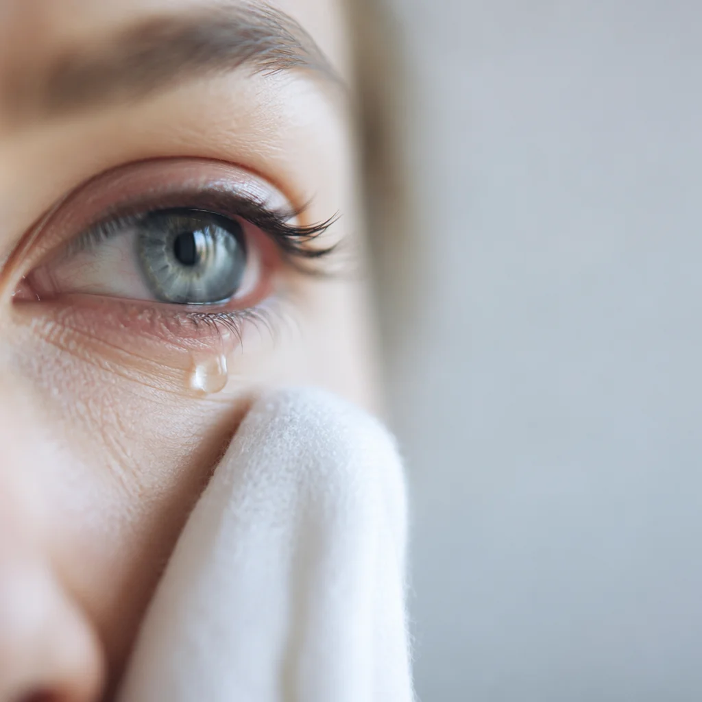 Hopeful Eye with Tear Wiped Away
