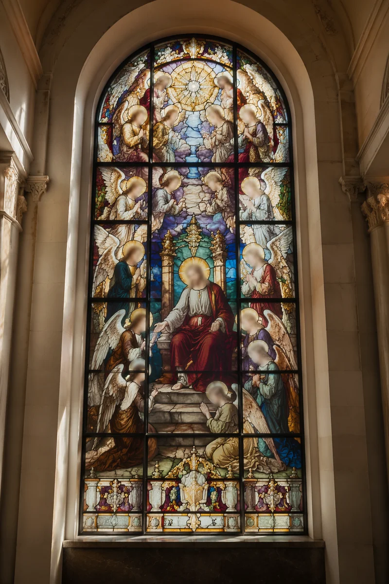 Comforting Stained Glass Chapel Window Background