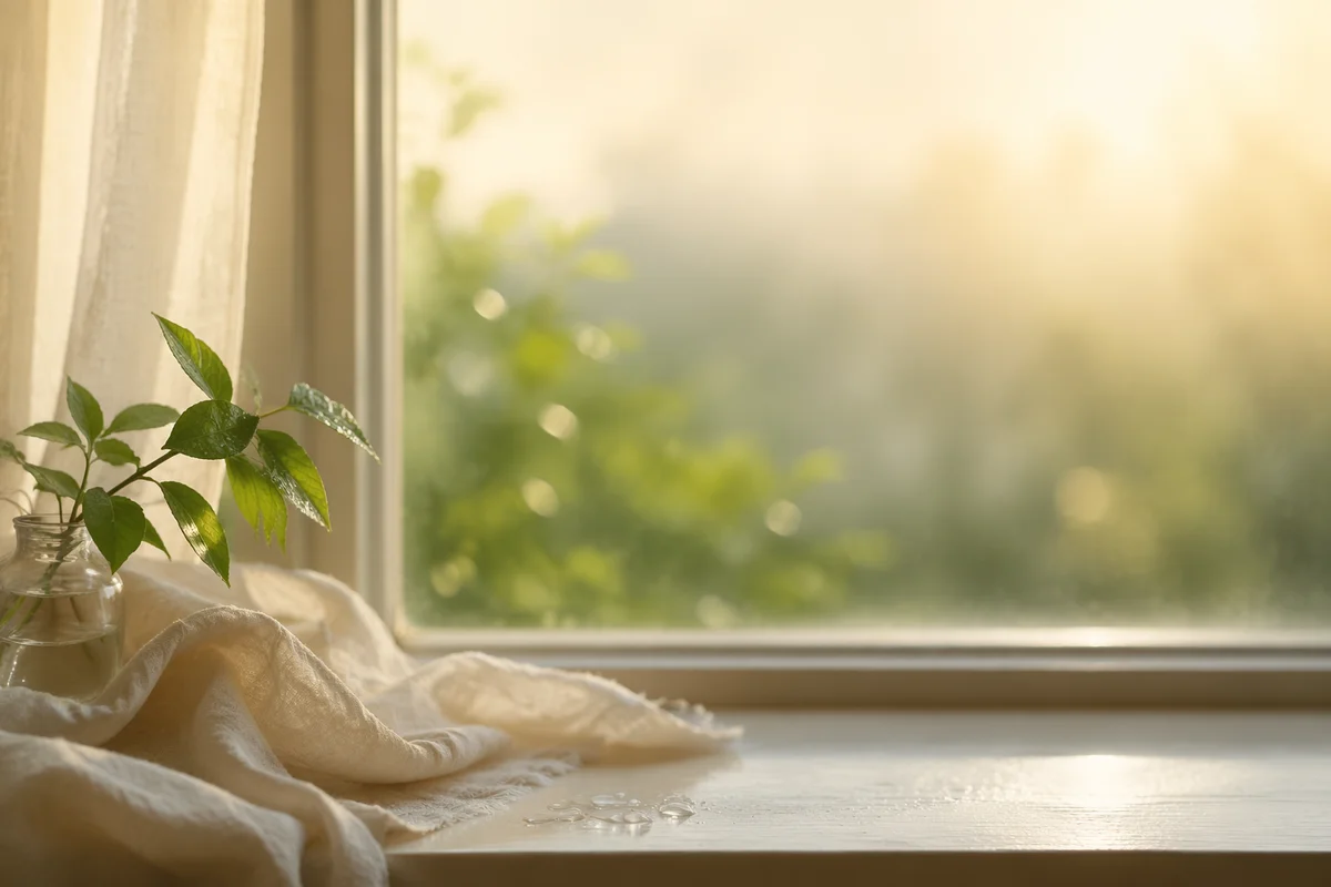 Hopeful Sunrise Window After Rain