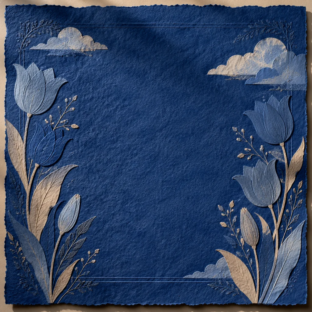 Deep Royal Blue Tulip Paper Background