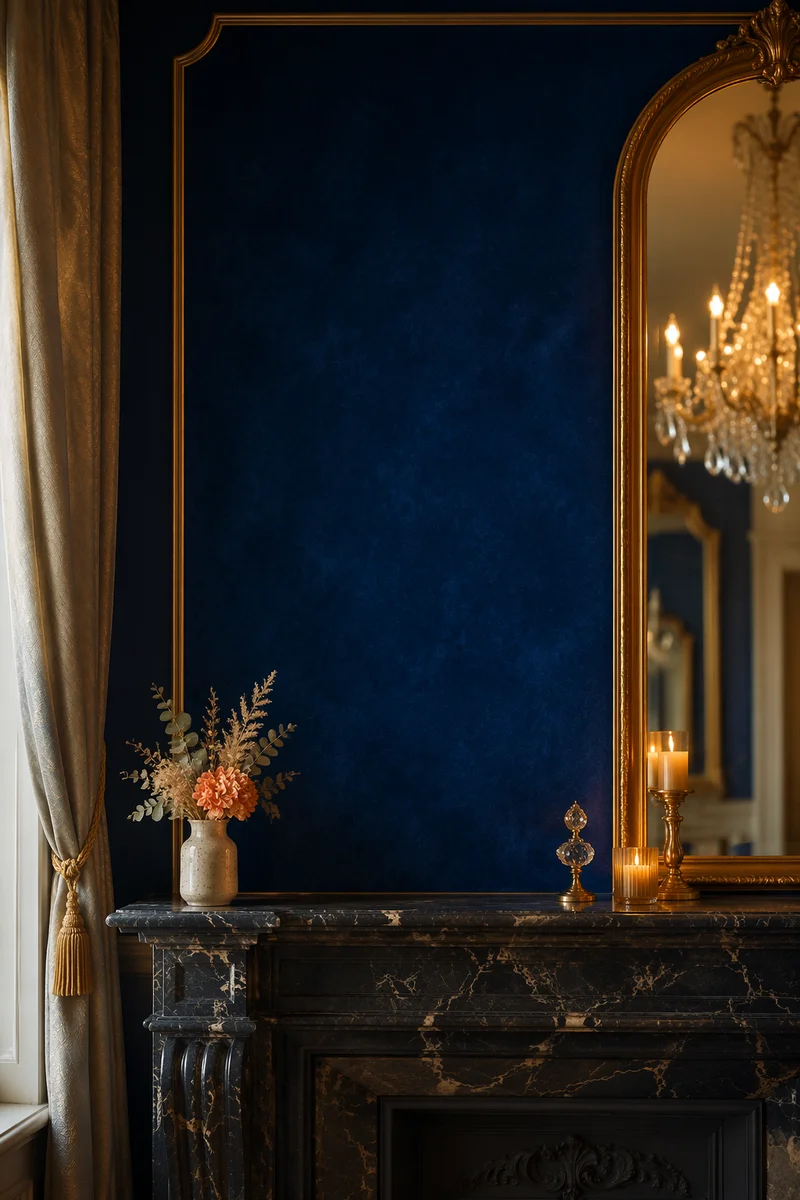 Deep Royal Blue Velvet Interior Background