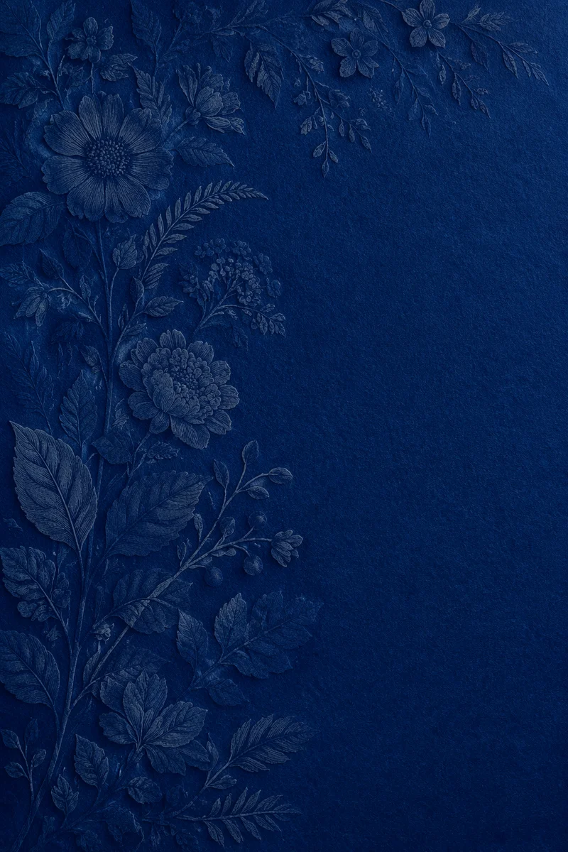 Royal Blue Vintage Botanical Paper Background
