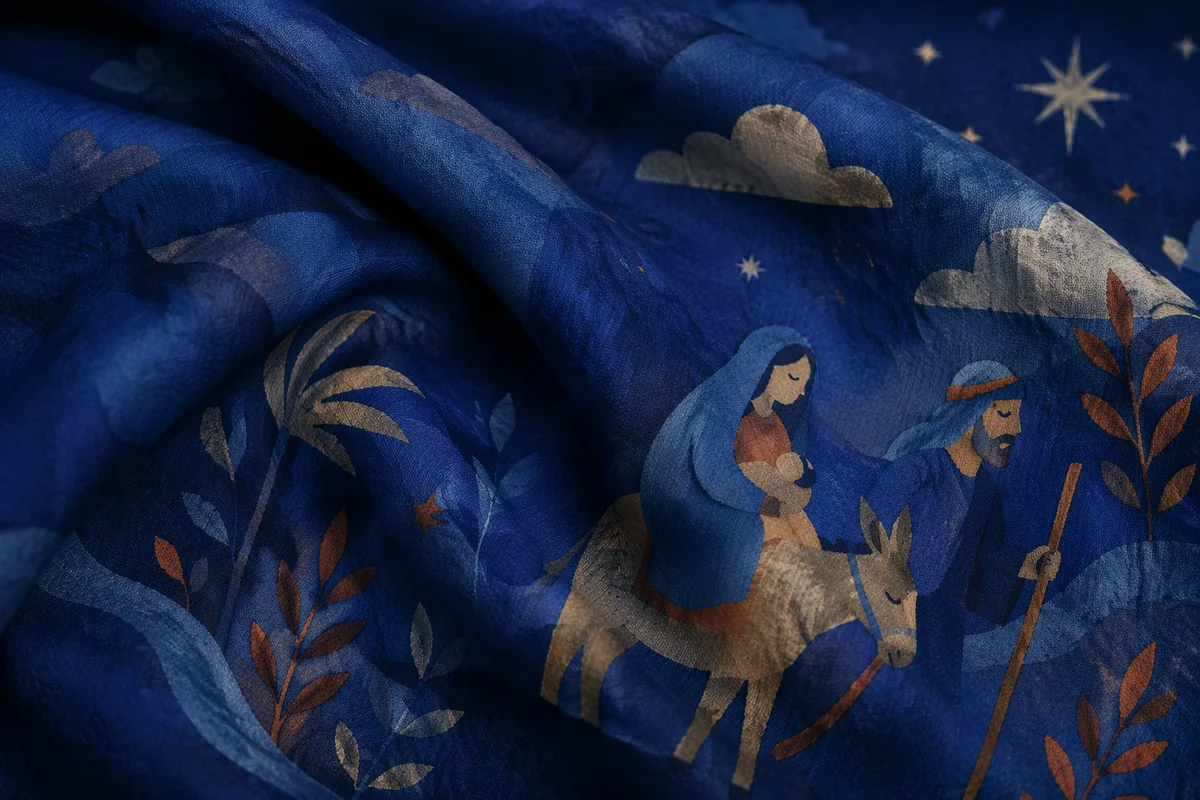 Deep Royal Blue Velvet Draped Background