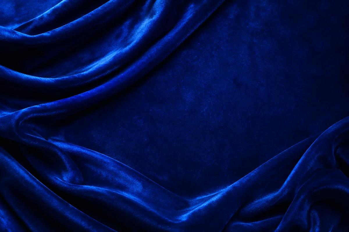 Luxury Royal Blue Velvet Draped Background