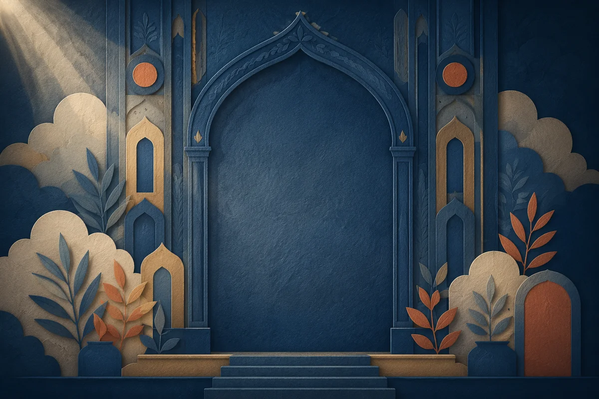 Deep Royal Blue Chapel Tracery Background