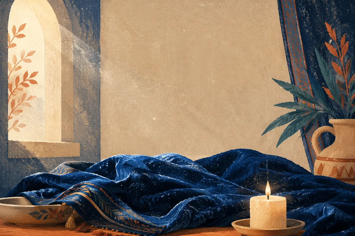 Royal Blue Velvet and Candle Background